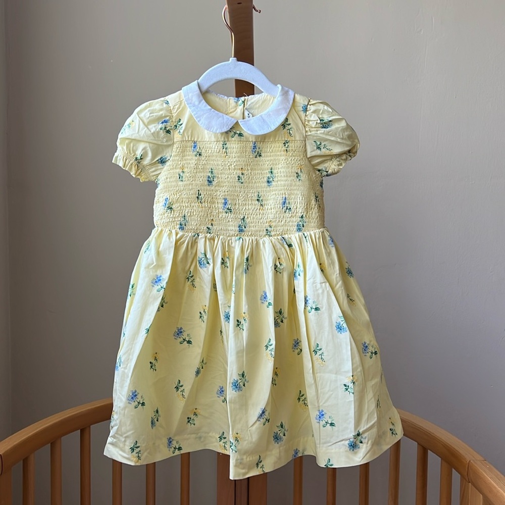 Janie and Jack Yellow Flowers Dress, size 18-24months, worn once